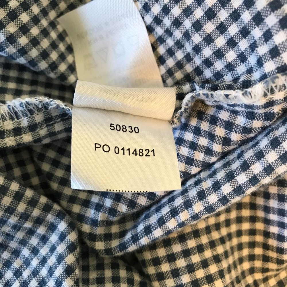 Chadwicks Womens Blue White Checked Embroidered Balloon Long Sleeve Tunic L - Picture 9 of 10